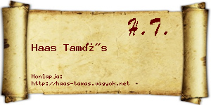 Haas Tamás névjegykártya
